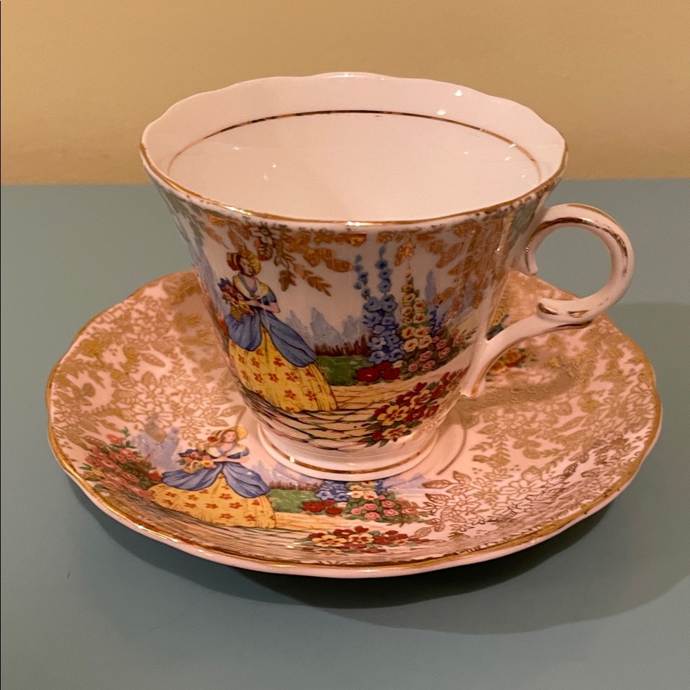 Vintage Colclough Crinoline Lady Bone China Cup & Saucer